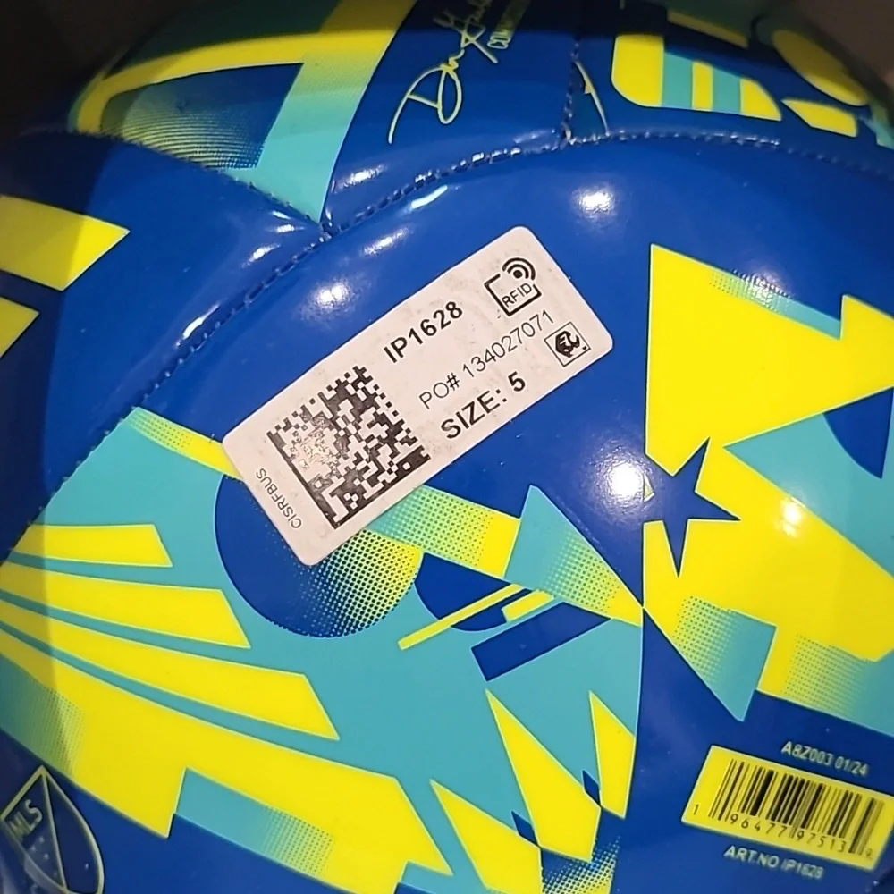 MLS Club Blue and Yellow Soccer Ball Size 5 - Picture 3 of 3